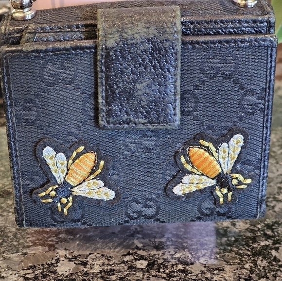 Gucci GG Monogram Canvas Trifold Wallet w/Patches & Wristlet Added - Picture 3 of 17